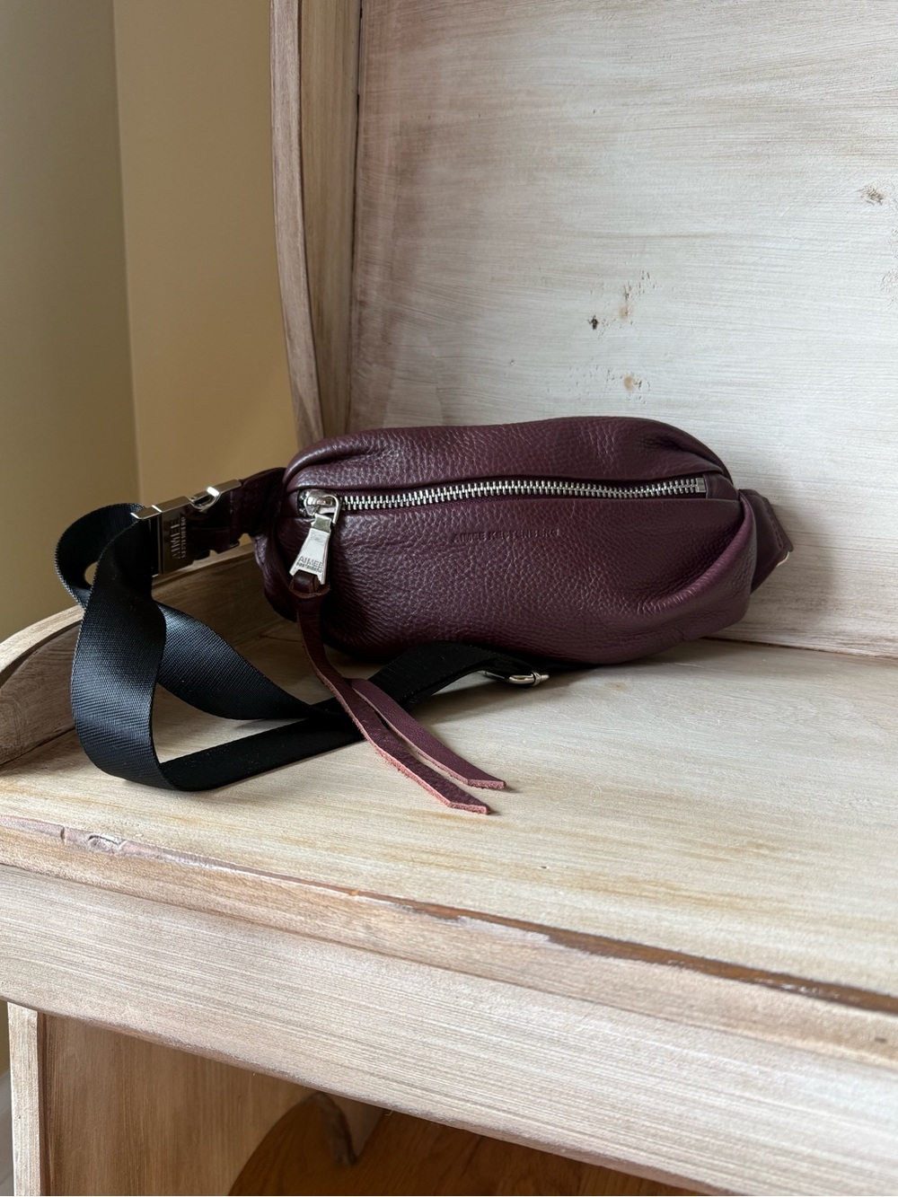 Aimee Kestenbeeg Milan Bum Bag In Berry Burgundy Belt Bag